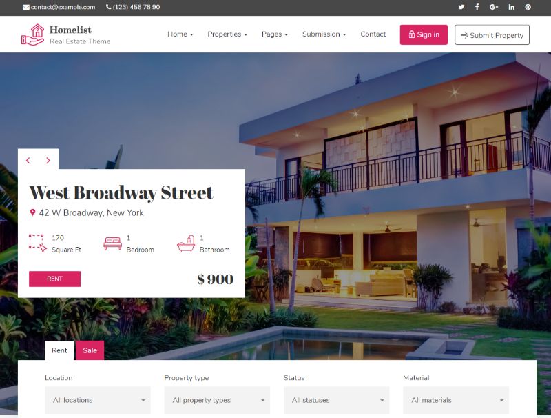 Homelist Real Estate WordPress Theme