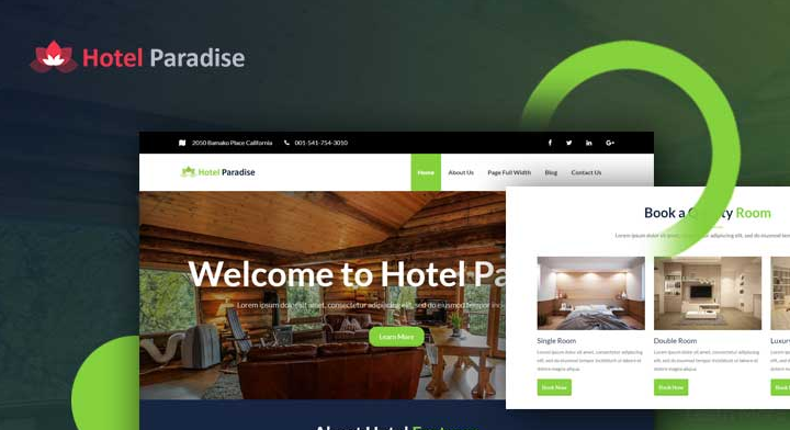 Hotel paradise hotel WordPress theme