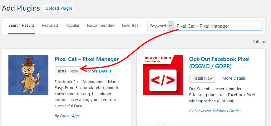 Install Pixel Cat Pixel Manager Plugin