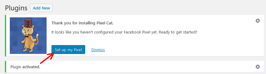 Set up Pixel Cat Pixel Manager Plugin