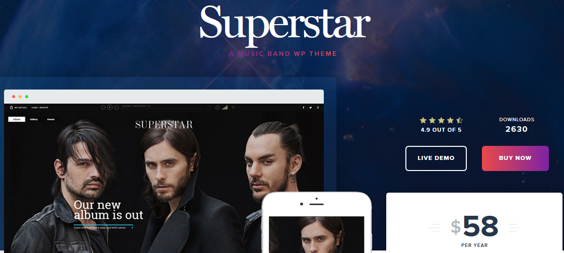 Superstar WordPress magazine theme