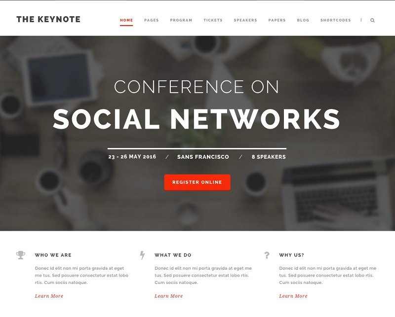 The Keynote WordPress Event Theme