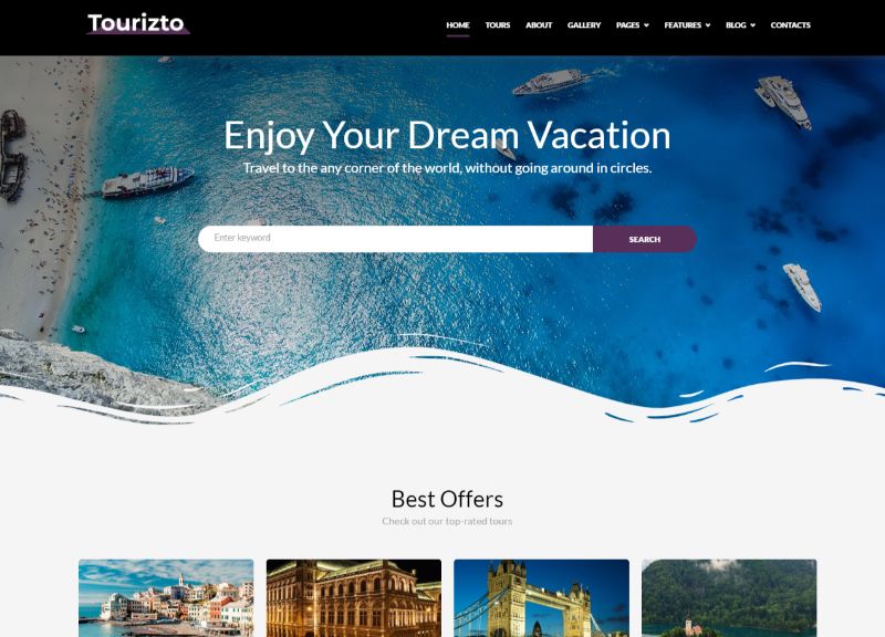 Tourizto WordPress travel theme