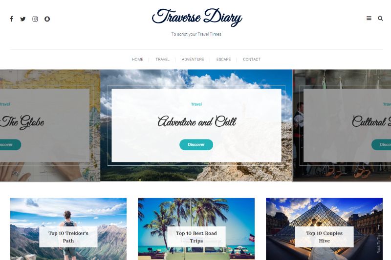 Traverse Diary WordPress travel theme