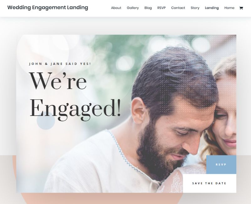 Wedding Engagement Divi Layout