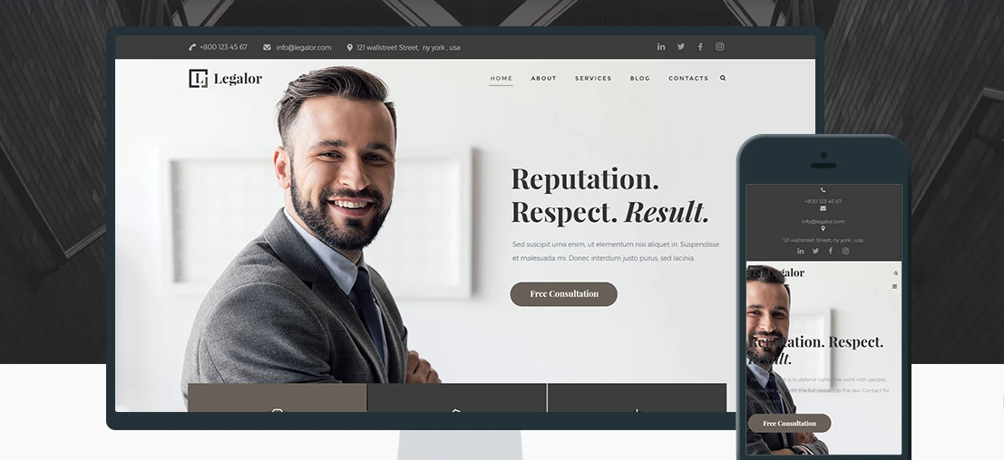 Legalor lawyer WordPress theme