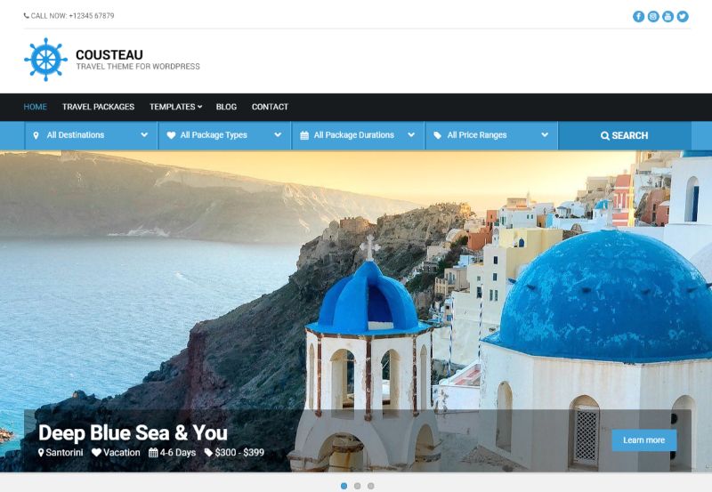 Cousteau WordPress travel theme