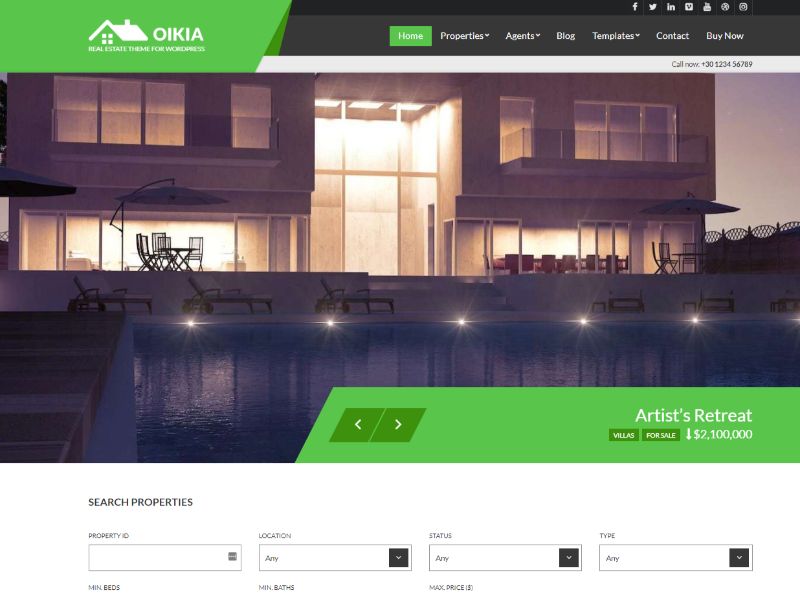 Oikia Real Estate WordPress Theme