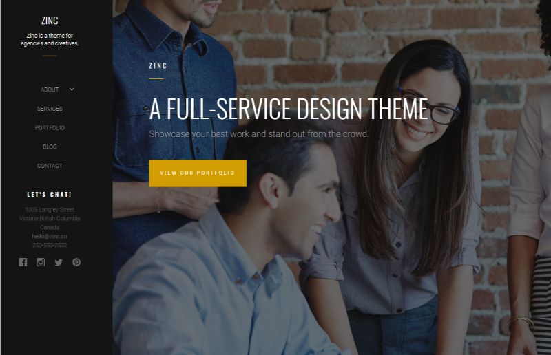 Zinc WordPress Business Theme