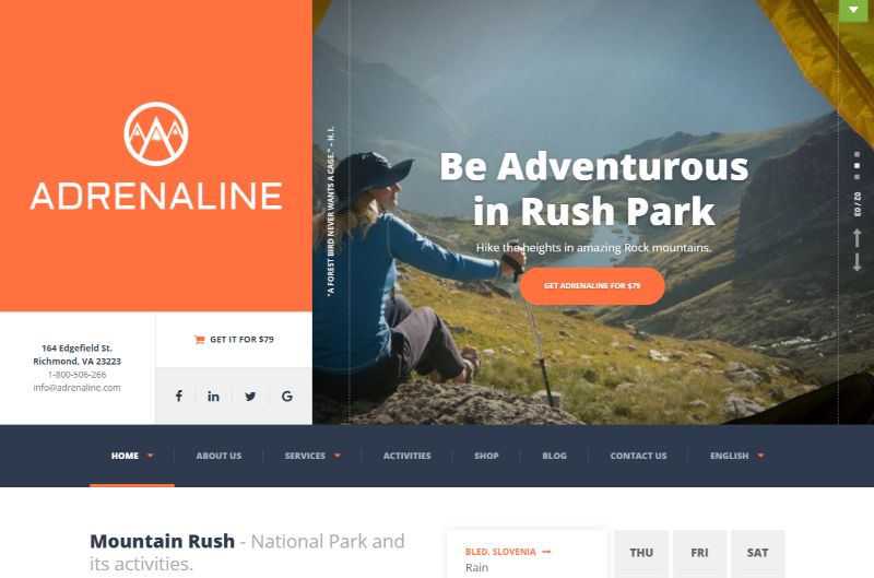 Adrenaline Sports WordPress Theme