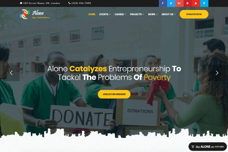 Alone WordPress Charity Theme