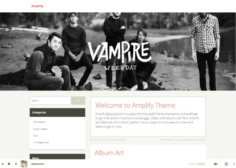 Amplify WordPress Music Theme