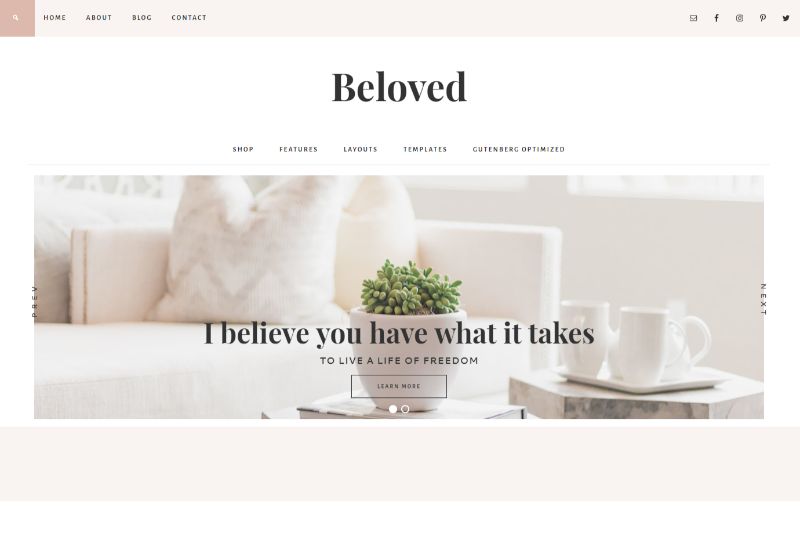 Beloved Theme Feminine WordPress Theme