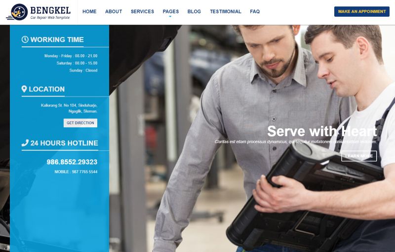 Bengkel Automotive WordPress Theme