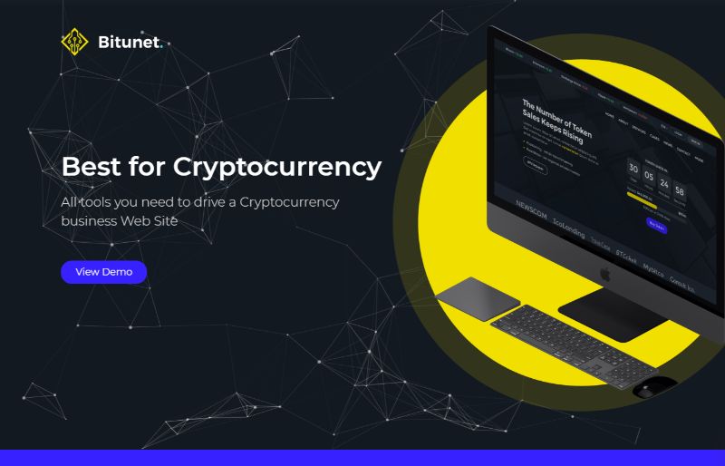 Bitunet Bitcoin Cryptocurrency WordPress Theme