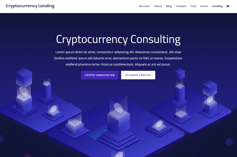 Cryptocurrency Layout Pack for Divi