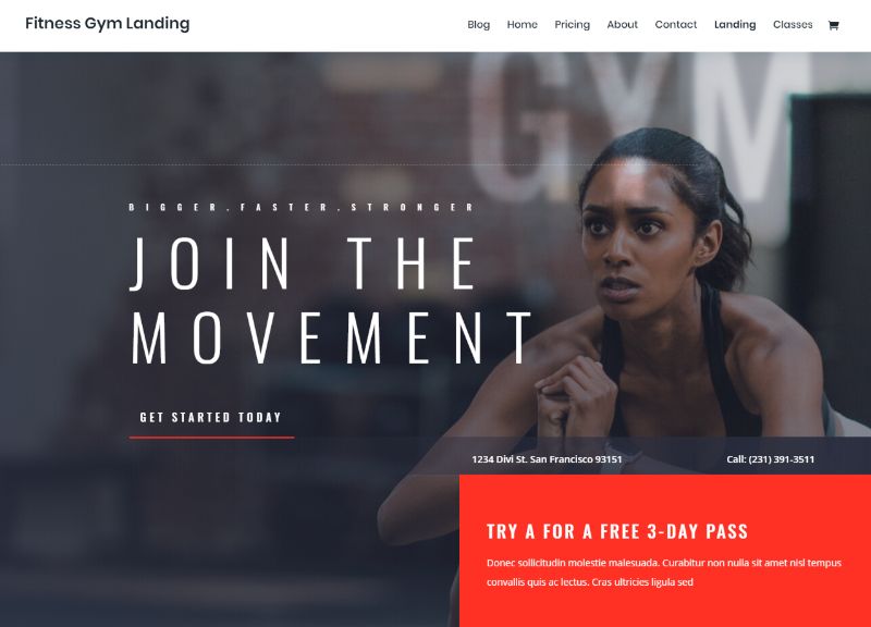 Fitness Layout Pack For Divi