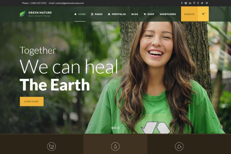 Green Nature WordPress Charity Theme