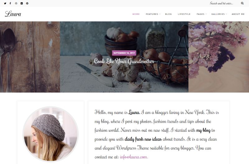 Laura Feminine WordPress Theme