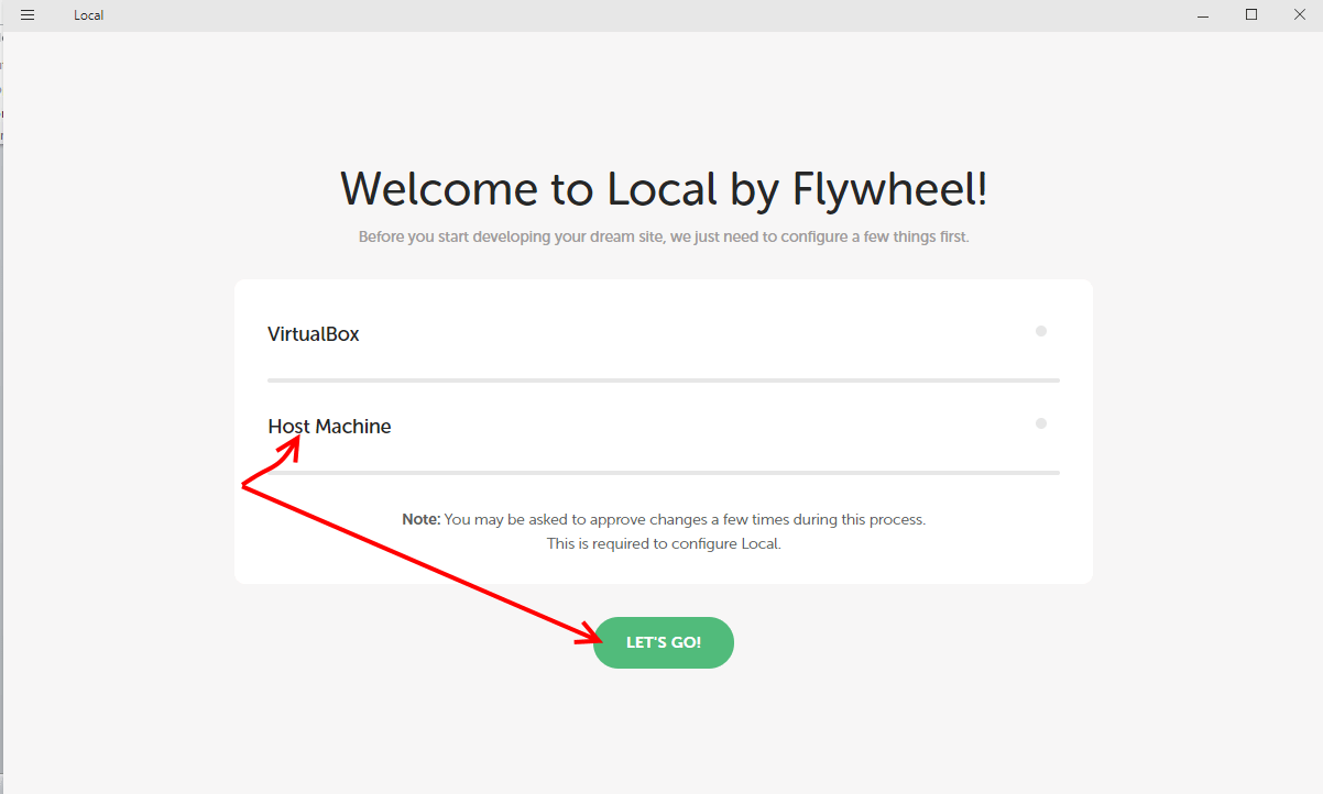 local by flywheel default user and password