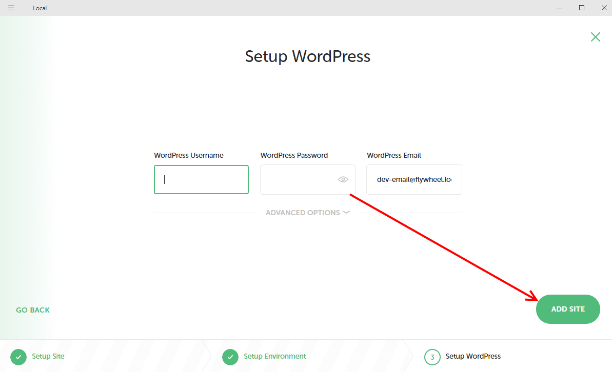 Setup WordPress on Local by Flywheel