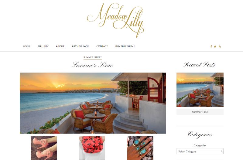 Meadow Lilly Lifestyle WordPress Theme