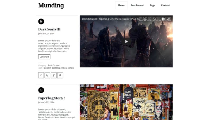 Munding WordPress Minimalist Theme