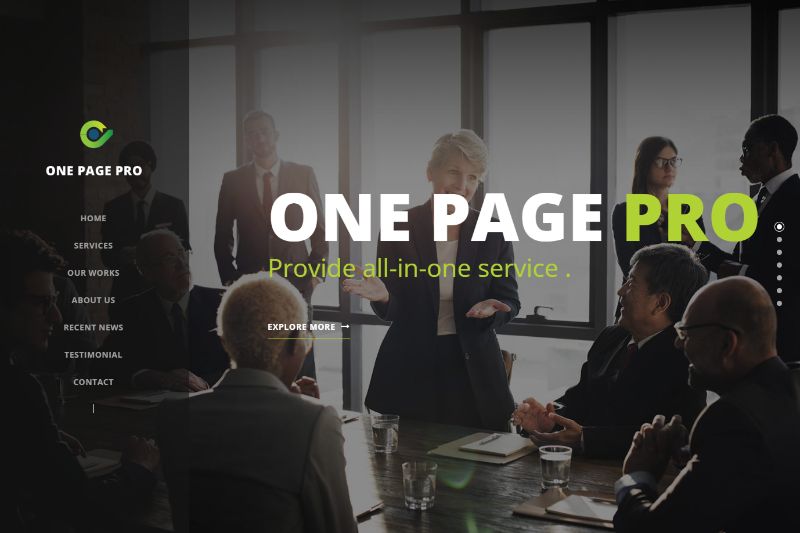 One Page Pro WordPress Theme