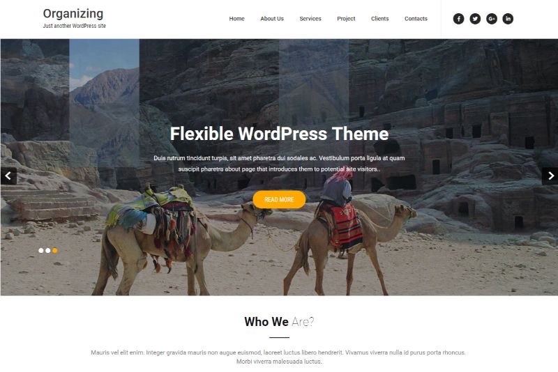 Organizing Pro One Page WordPress Themes