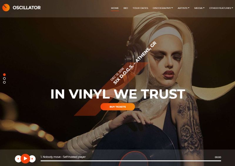 Oscillator WordPress Music Theme