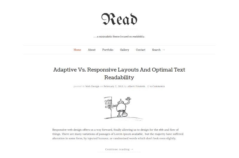 Read WP WordPress Minimalist Theme