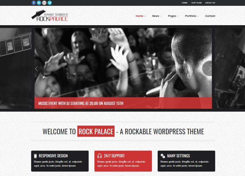 Rockpalace WordPress Music Theme