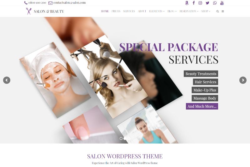 Salon Beauty WordPress Theme