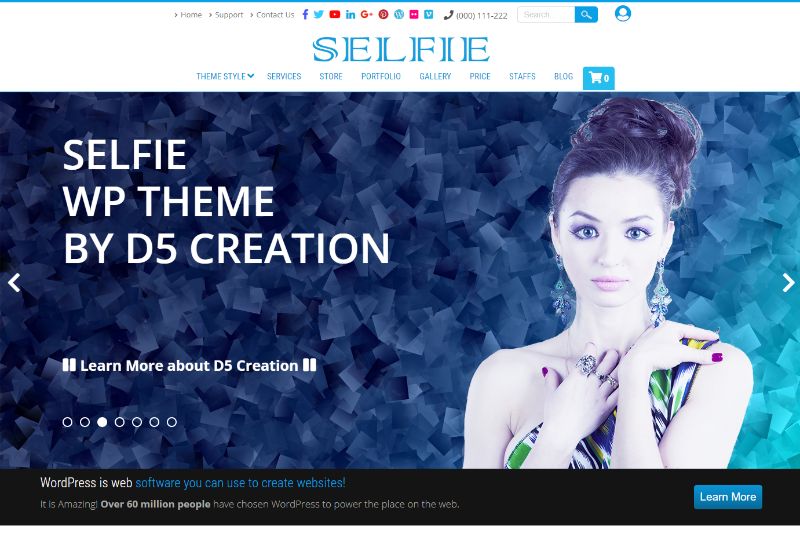 Selfie One Page WordPress Themes