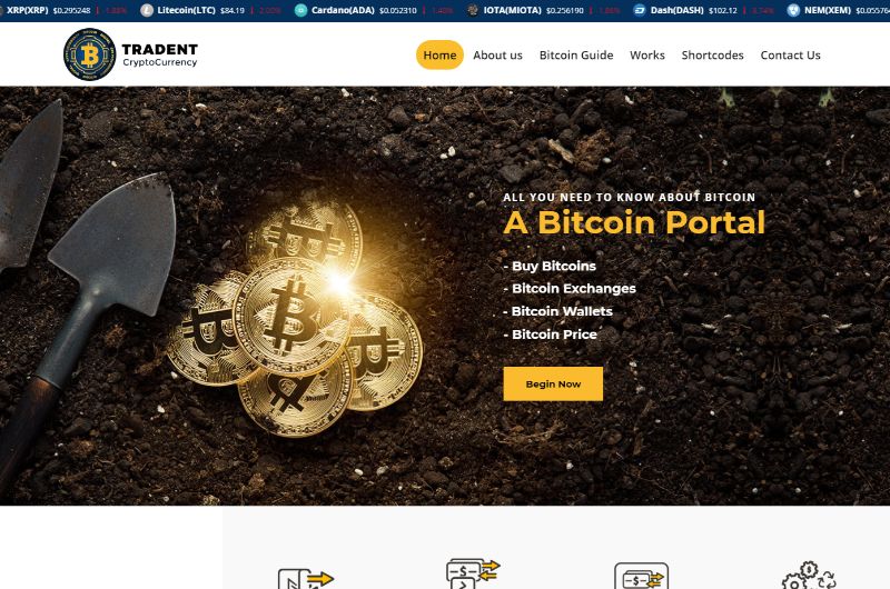 Tradent Bitcoin Cryptocurrency WordPress Theme