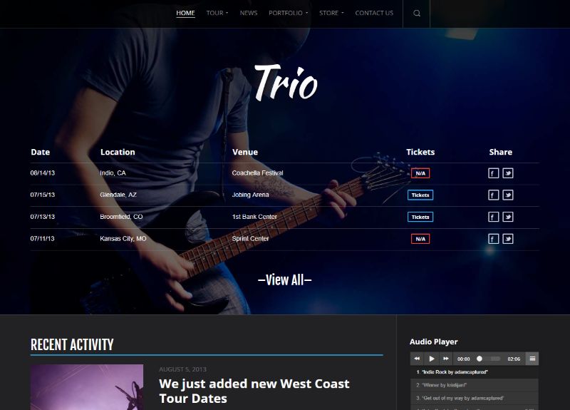 Trio WordPress Music Theme