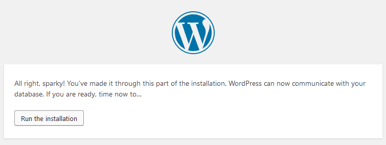 Run WordPress Installation