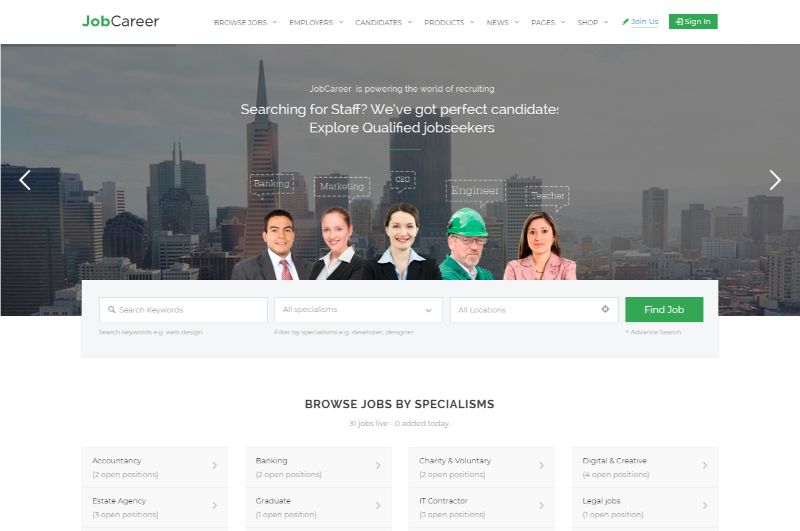 JobCareer WordPress job theme