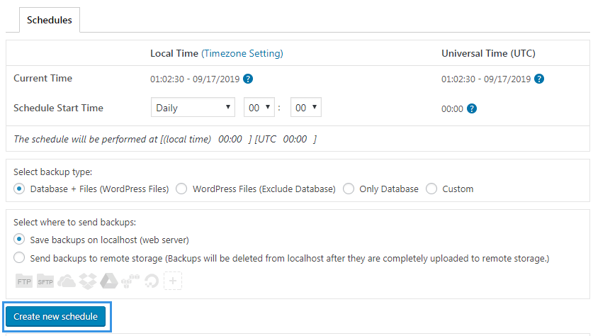 all in one wp migration backup scheduler