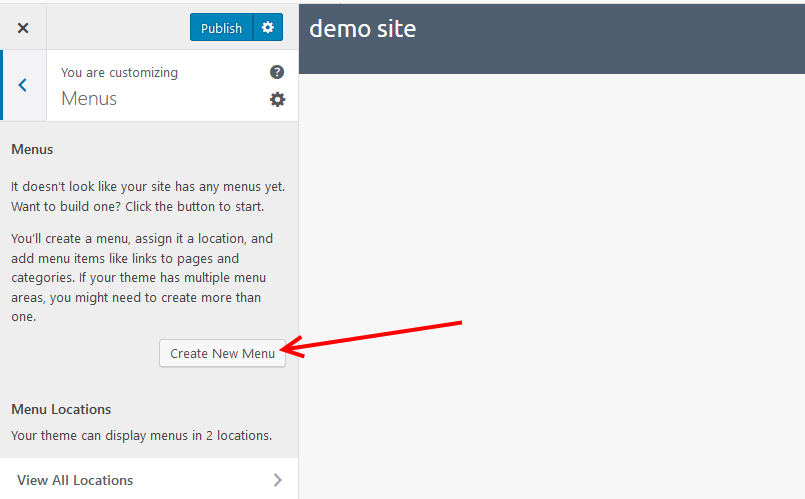 Customize site menus