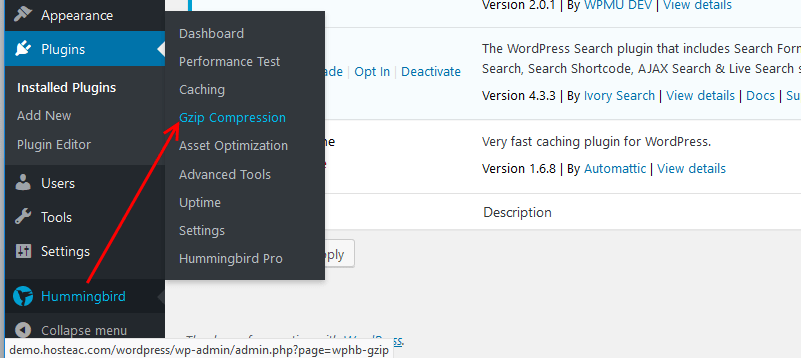 Hummingbird Gzip Compression