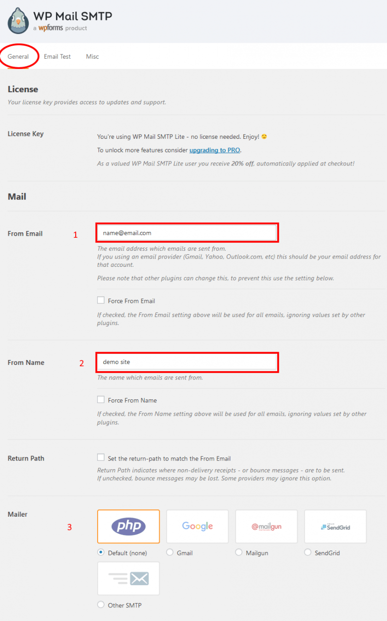 Configure WordPress Mail SMTP Plugin