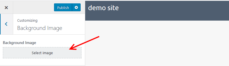 Customize site background image