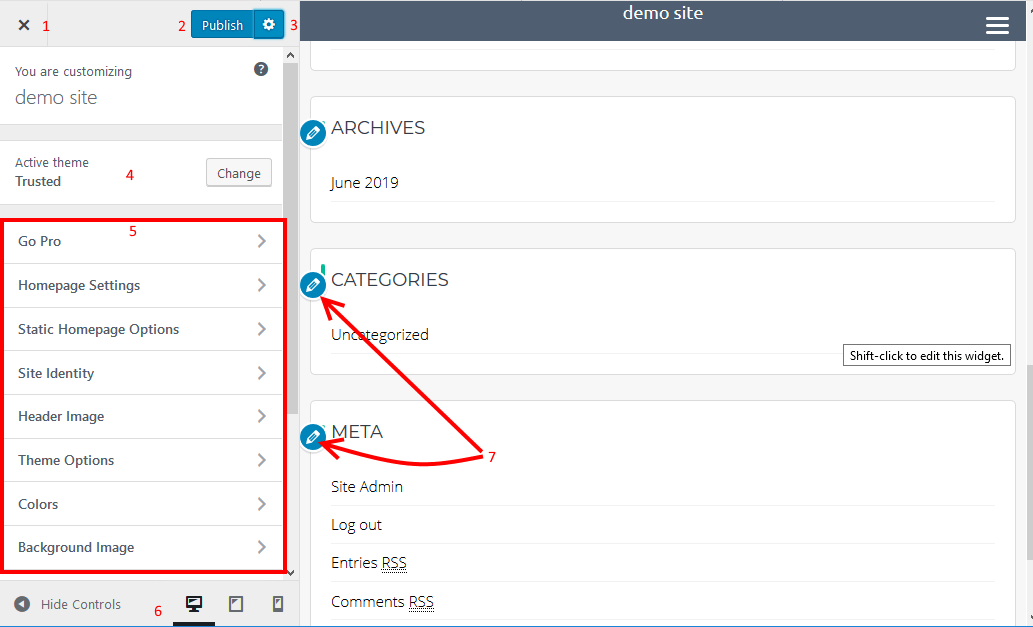 WP Live Customizer tools