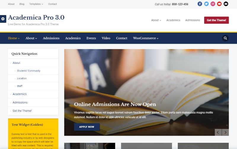 Academica Pro Education WordPress theme