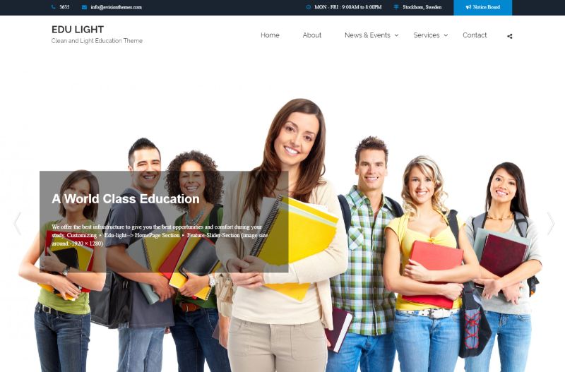 Edu light Education WordPress theme