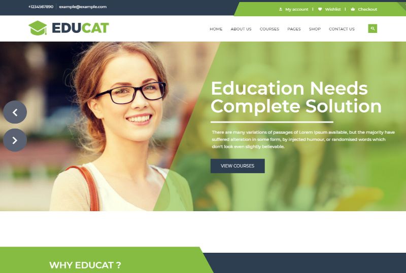 Educat education WordPress theme