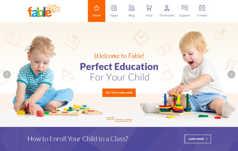 Fable education WordPress theme