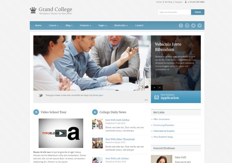 Grande College education WordPress theme