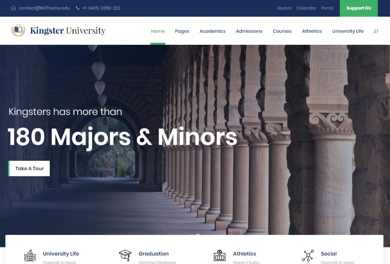 Kingster University Education WordPress theme